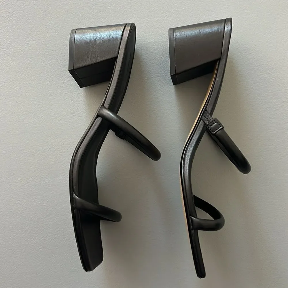 New Everlane The Double Strap Heel in Black Size 9 - Picture 6 of 11